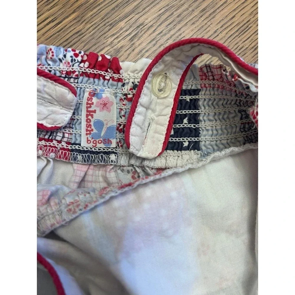 OshKosh B'gosh 18M Red White & Blue Patchwork Quilt Dress + Diaper Cover